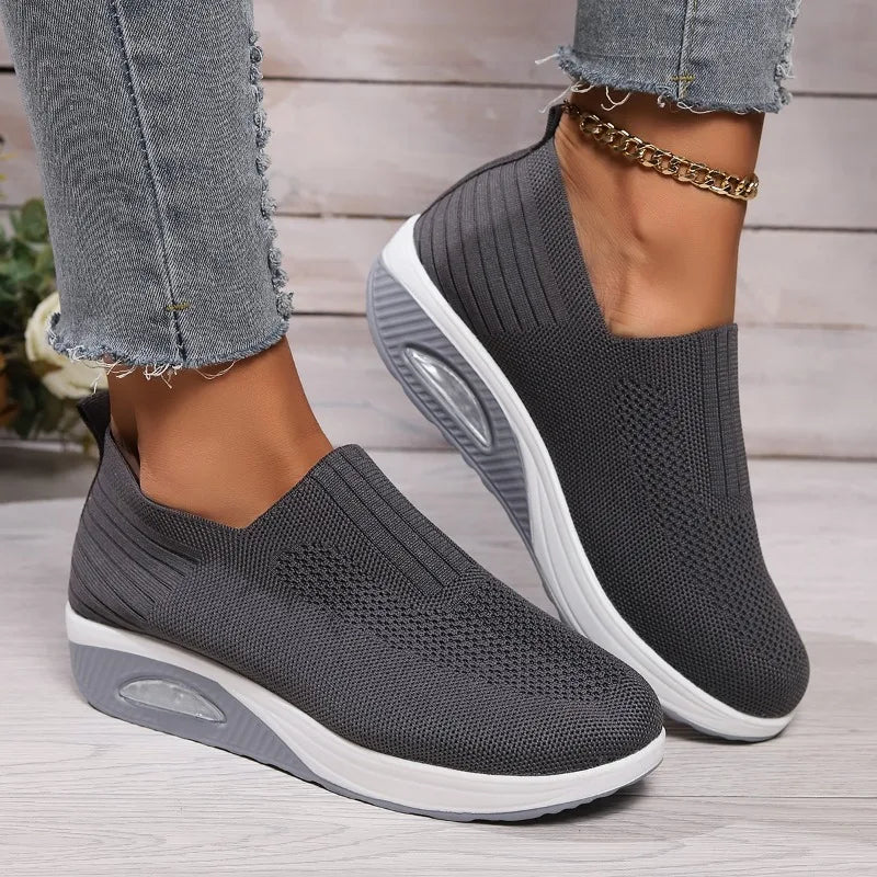 Chaussures de marche à coussin d'air pour femmes – Baskets orthopédiques à plateforme respirantes et antidérapantes