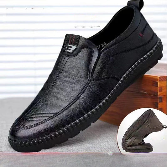 Mocassins pour hommes en cuir PU – Chaussures décontractées antidérapantes à enfiler pour le travail, le bureau, la conduite et la marche (Pointures 39 à 47)