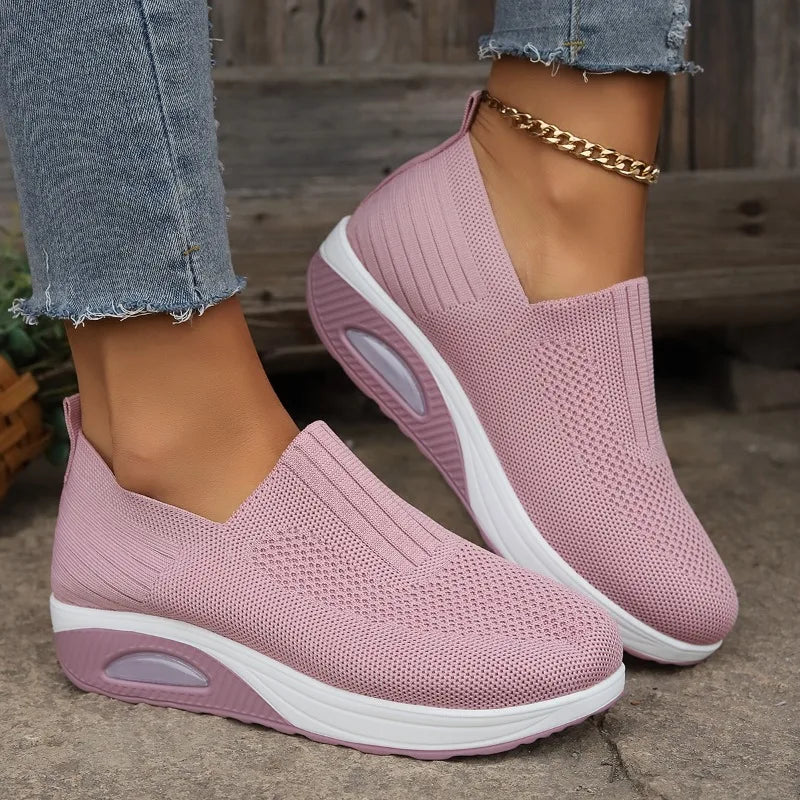 Chaussures de marche à coussin d'air pour femmes – Baskets orthopédiques à plateforme respirantes et antidérapantes